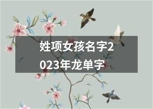 姓项女孩名字2023年龙单字