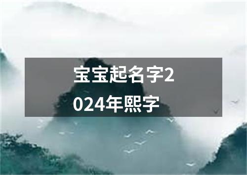 宝宝起名字2024年熙字