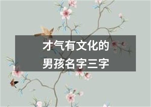 才气有文化的男孩名字三字