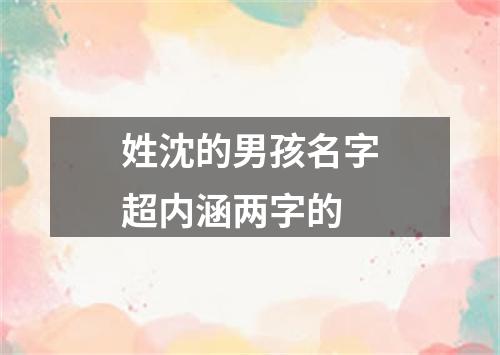 姓沈的男孩名字超内涵两字的