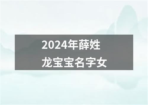 2024年薛姓龙宝宝名字女