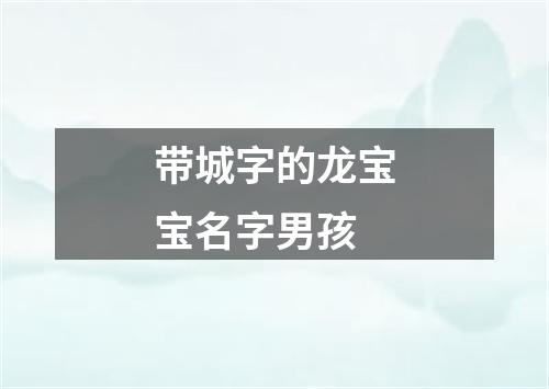 带城字的龙宝宝名字男孩