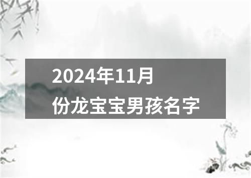 2024年11月份龙宝宝男孩名字