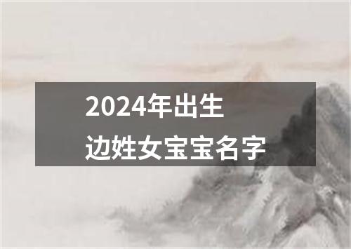 2024年出生边姓女宝宝名字