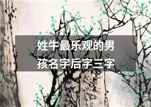 姓牛最乐观的男孩名字后字三字