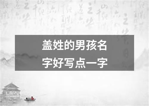 盖姓的男孩名字好写点一字