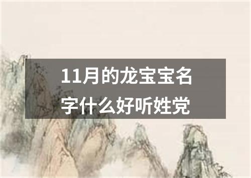 11月的龙宝宝名字什么好听姓党