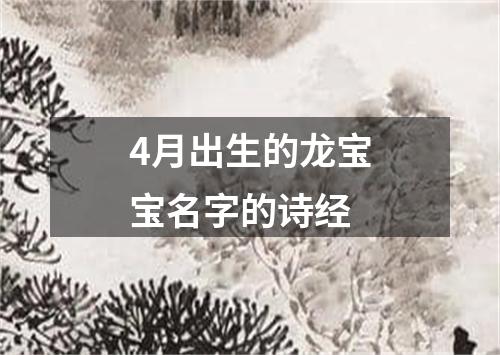 4月出生的龙宝宝名字的诗经