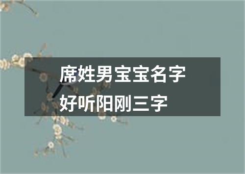 席姓男宝宝名字好听阳刚三字