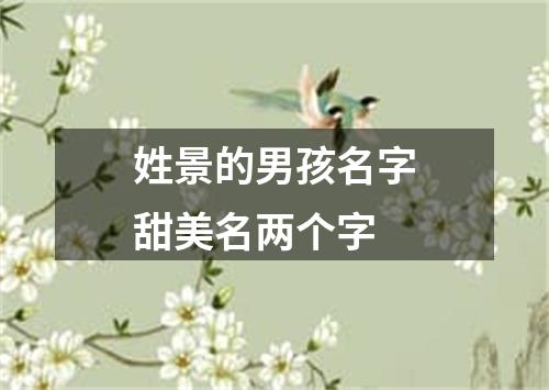 姓景的男孩名字甜美名两个字