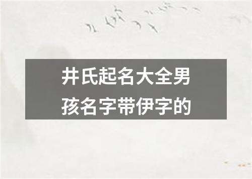 井氏起名大全男孩名字带伊字的