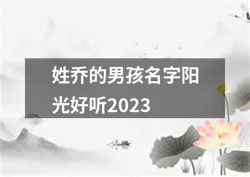 姓乔的男孩名字阳光好听2023