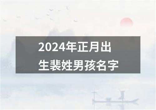 2024年正月出生裴姓男孩名字