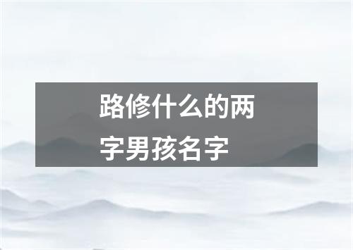 路修什么的两字男孩名字