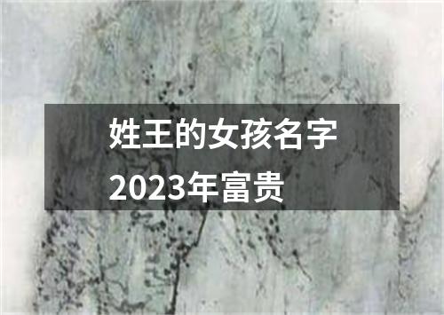 姓王的女孩名字2023年富贵