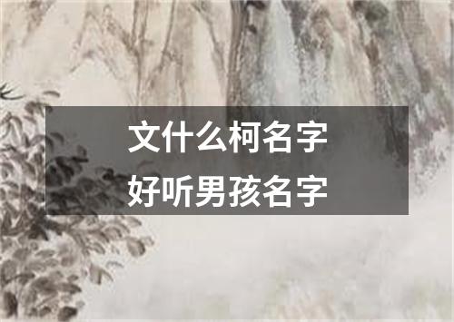 文什么柯名字好听男孩名字