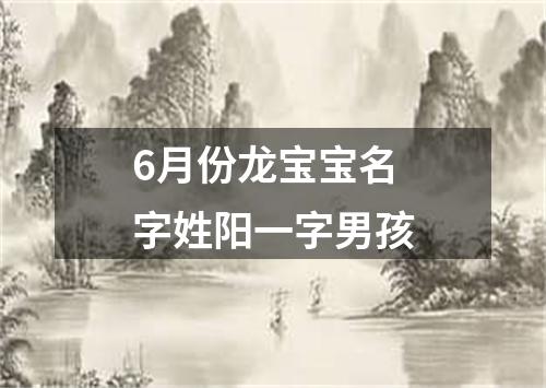 6月份龙宝宝名字姓阳一字男孩