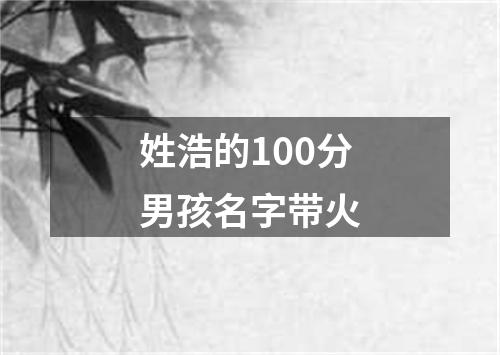 姓浩的100分男孩名字带火