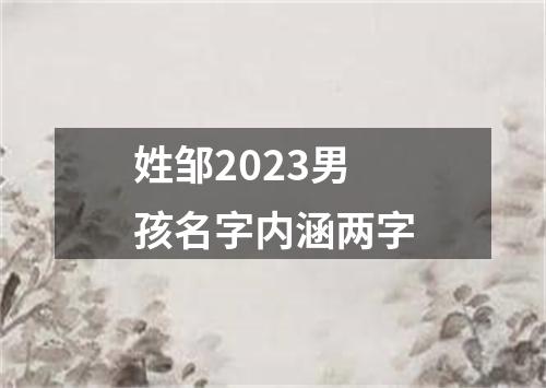 姓邹2023男孩名字内涵两字