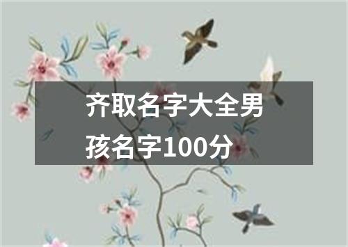 齐取名字大全男孩名字100分