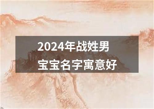 2024年战姓男宝宝名字寓意好