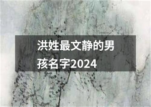 洪姓最文静的男孩名字2024