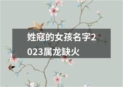 姓寇的女孩名字2023属龙缺火