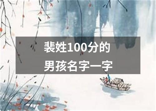 裴姓100分的男孩名字一字