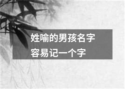 姓喻的男孩名字容易记一个字