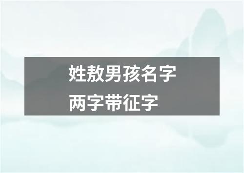 姓敖男孩名字两字带征字