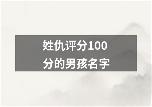 姓仇评分100分的男孩名字