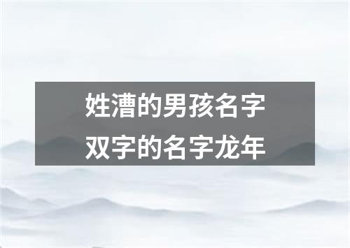 姓漕的男孩名字双字的名字龙年