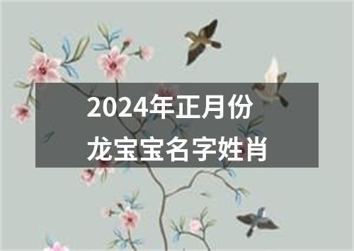 2024年正月份龙宝宝名字姓肖