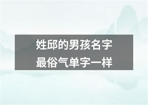 姓邱的男孩名字最俗气单字一样