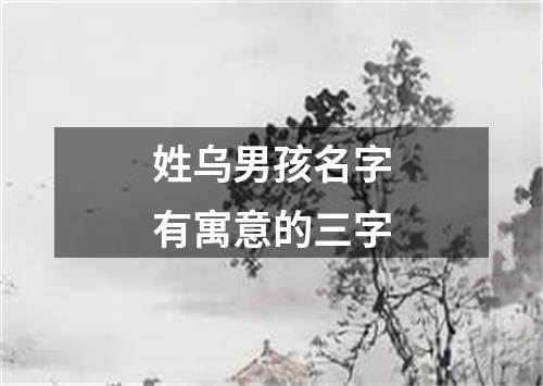 姓乌男孩名字有寓意的三字