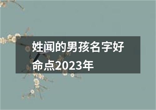 姓闻的男孩名字好命点2023年