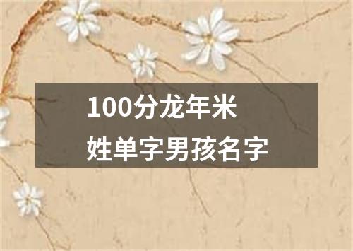 100分龙年米姓单字男孩名字