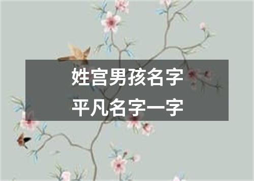 姓宫男孩名字平凡名字一字