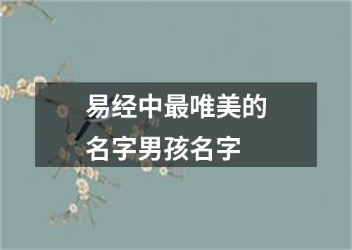 易经中最唯美的名字男孩名字