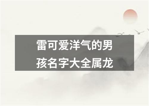 雷可爱洋气的男孩名字大全属龙