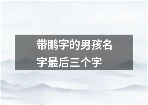 带鹏字的男孩名字最后三个字