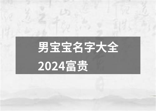 男宝宝名字大全2024富贵