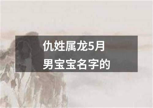 仇姓属龙5月男宝宝名字的