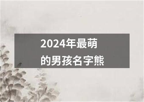 2024年最萌的男孩名字熊