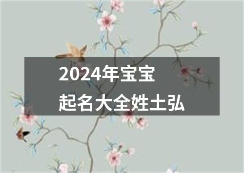 2024年宝宝起名大全姓土弘