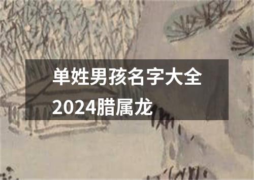 单姓男孩名字大全2024腊属龙