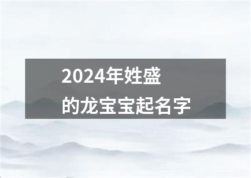 2024年姓盛的龙宝宝起名字