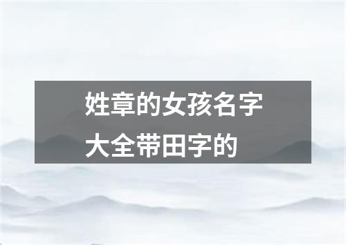 姓章的女孩名字大全带田字的