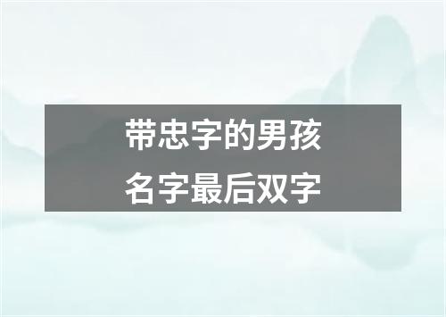 带忠字的男孩名字最后双字