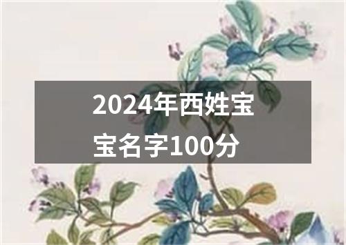 2024年西姓宝宝名字100分